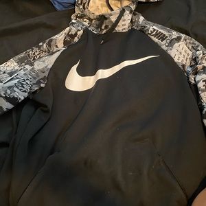 Black and gray nike hoodie